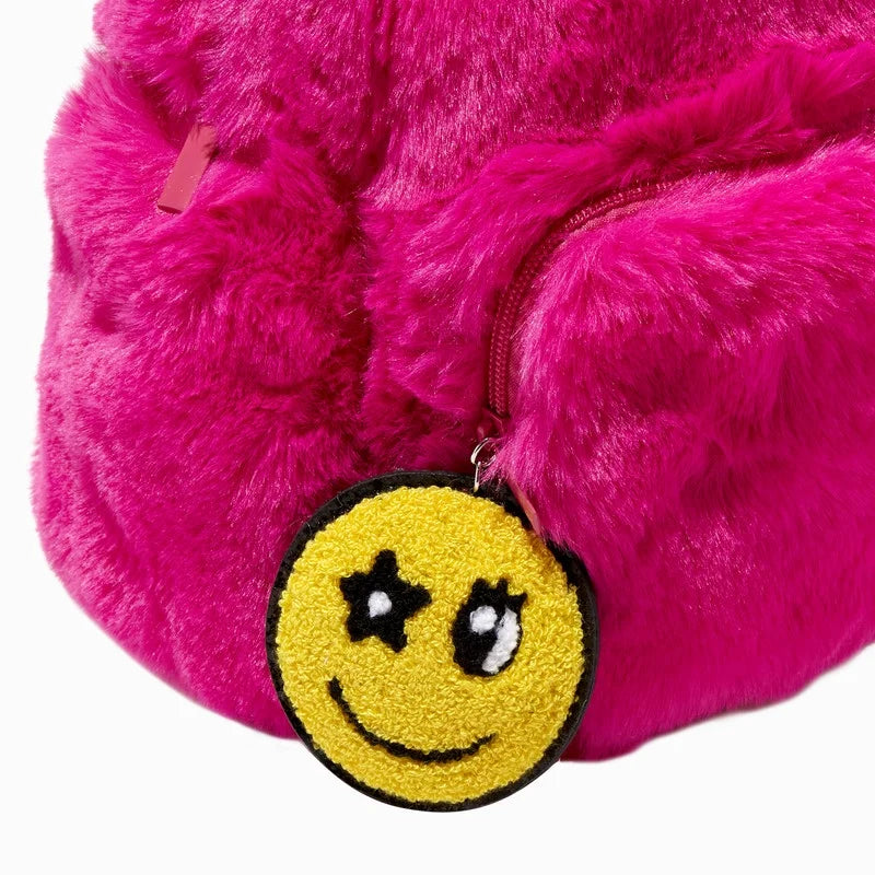 Pink Furry Mini Backpack L9406