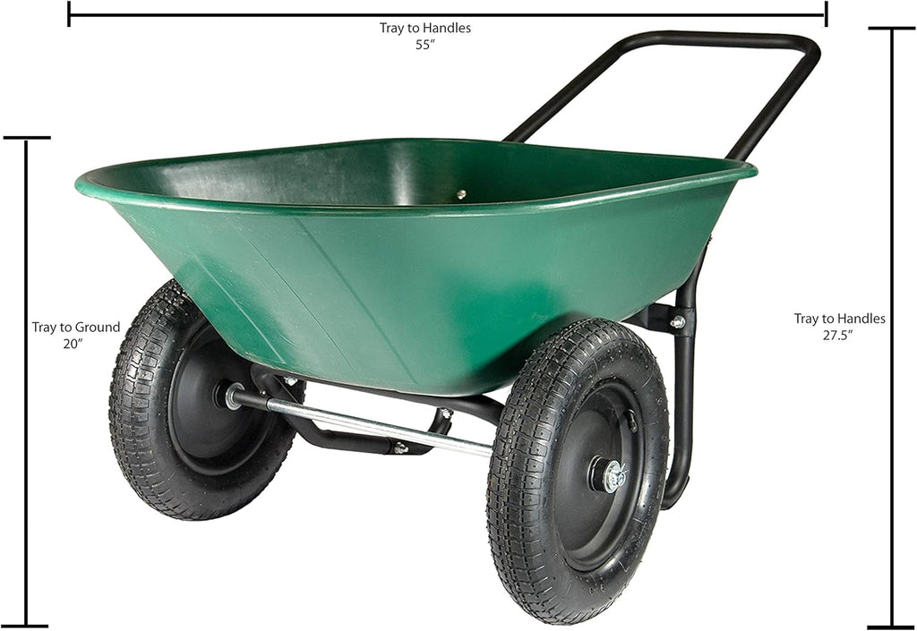 2 Tire Wheelbarrow Garden Cart J162
