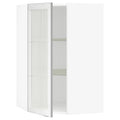 White Corner Wall Cabinet with Glass Door N456