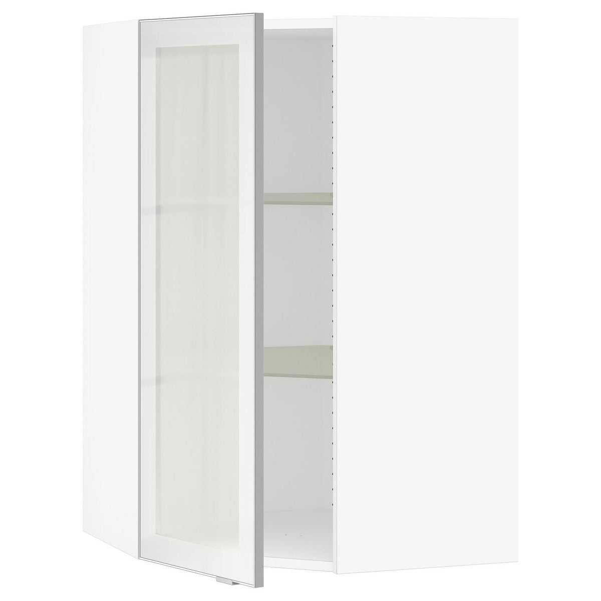 White Corner Wall Cabinet with Glass Door N456