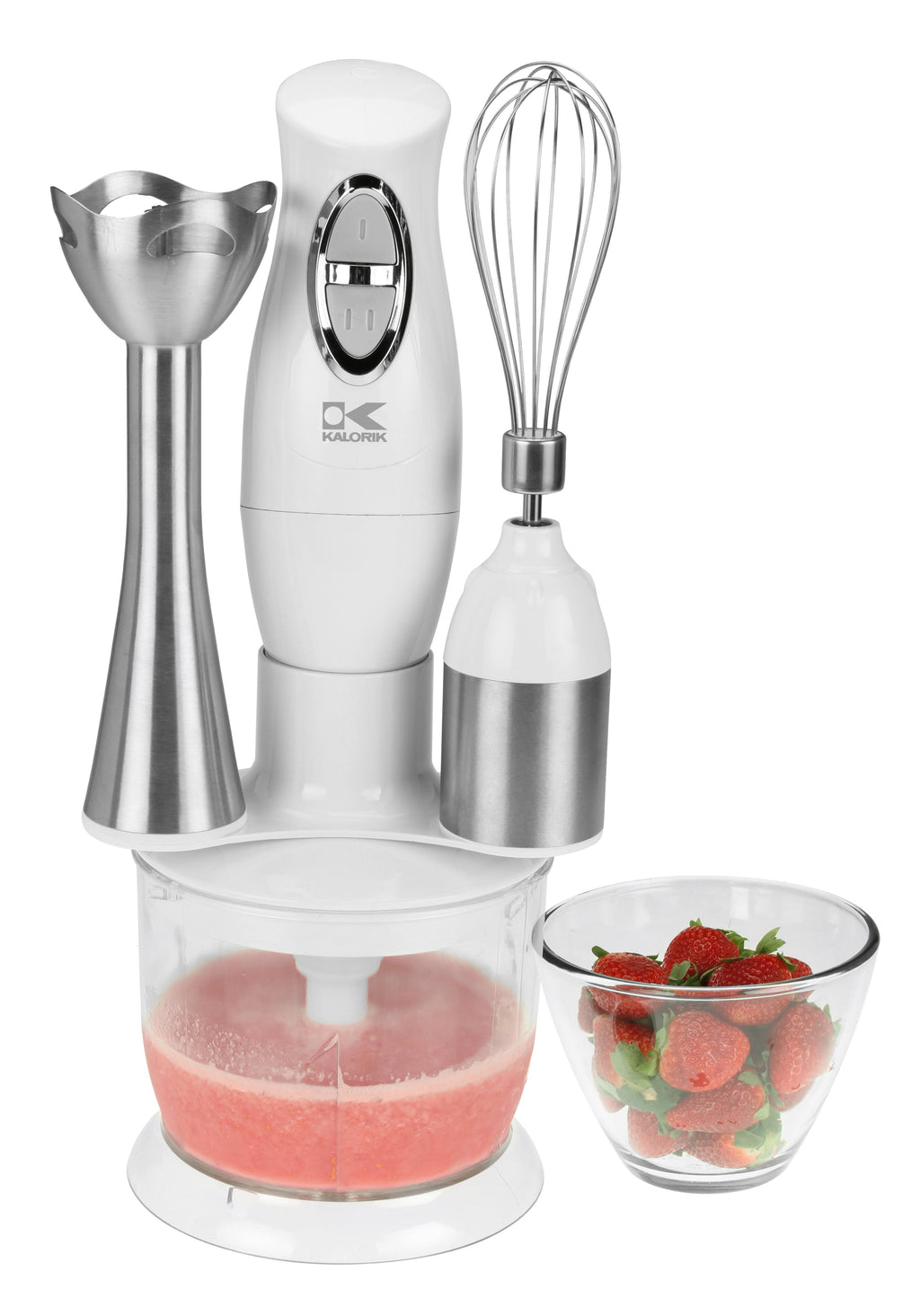 White Combi Mixer with Mixing Cup, Chopper & Whisk P85889