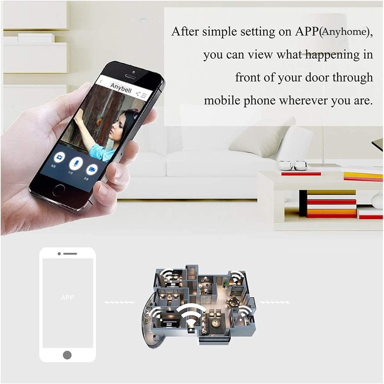 Wireless WiFi Doorbell Security Camera with Chime G19823