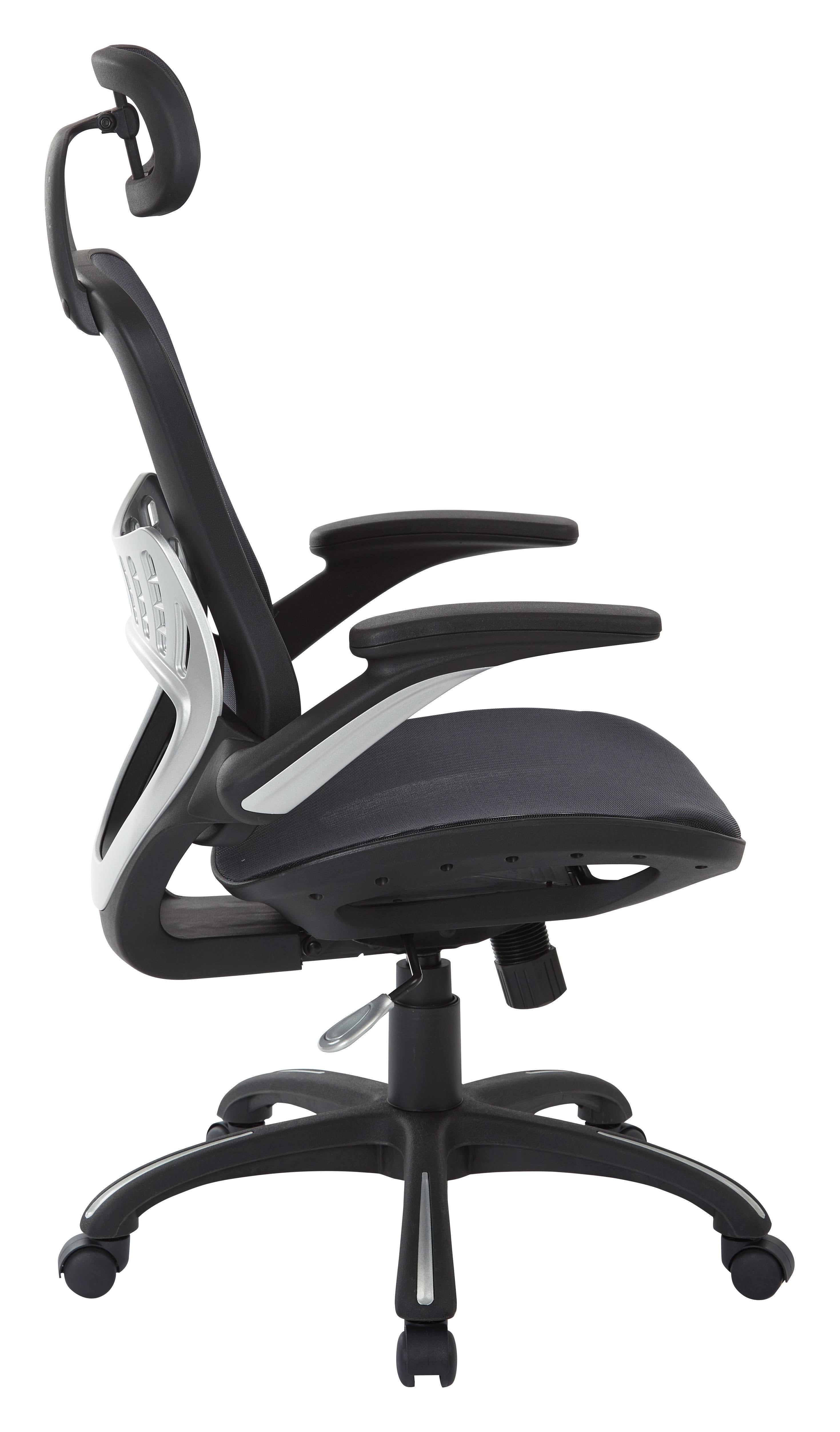Black Vertical Chair with Nylon Arms and Headrest B309