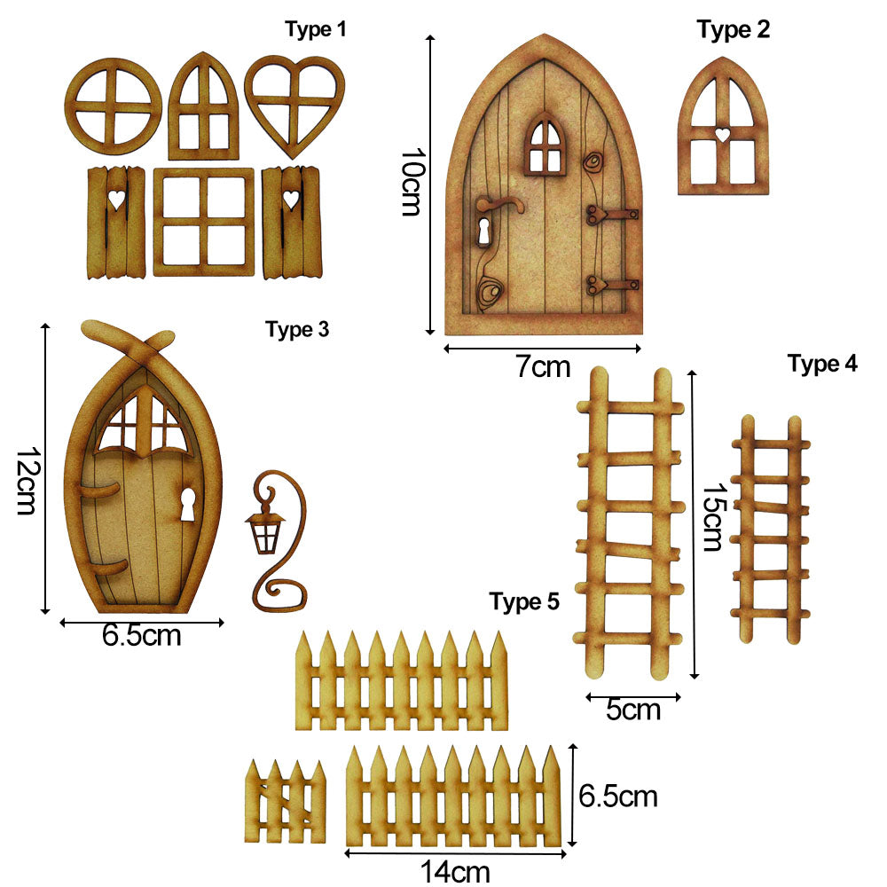 Wood Ornament Doll House Miniature Fairy Elf Door Dollhouse Garden Micro Landscape Wooden Craft G8114
