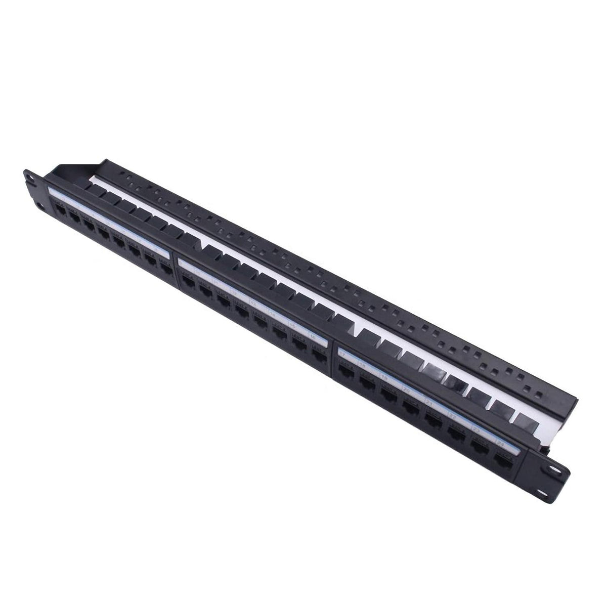 24 Port CAT6 Pass Through Coupler Patch Panel with Back Bar Y14479