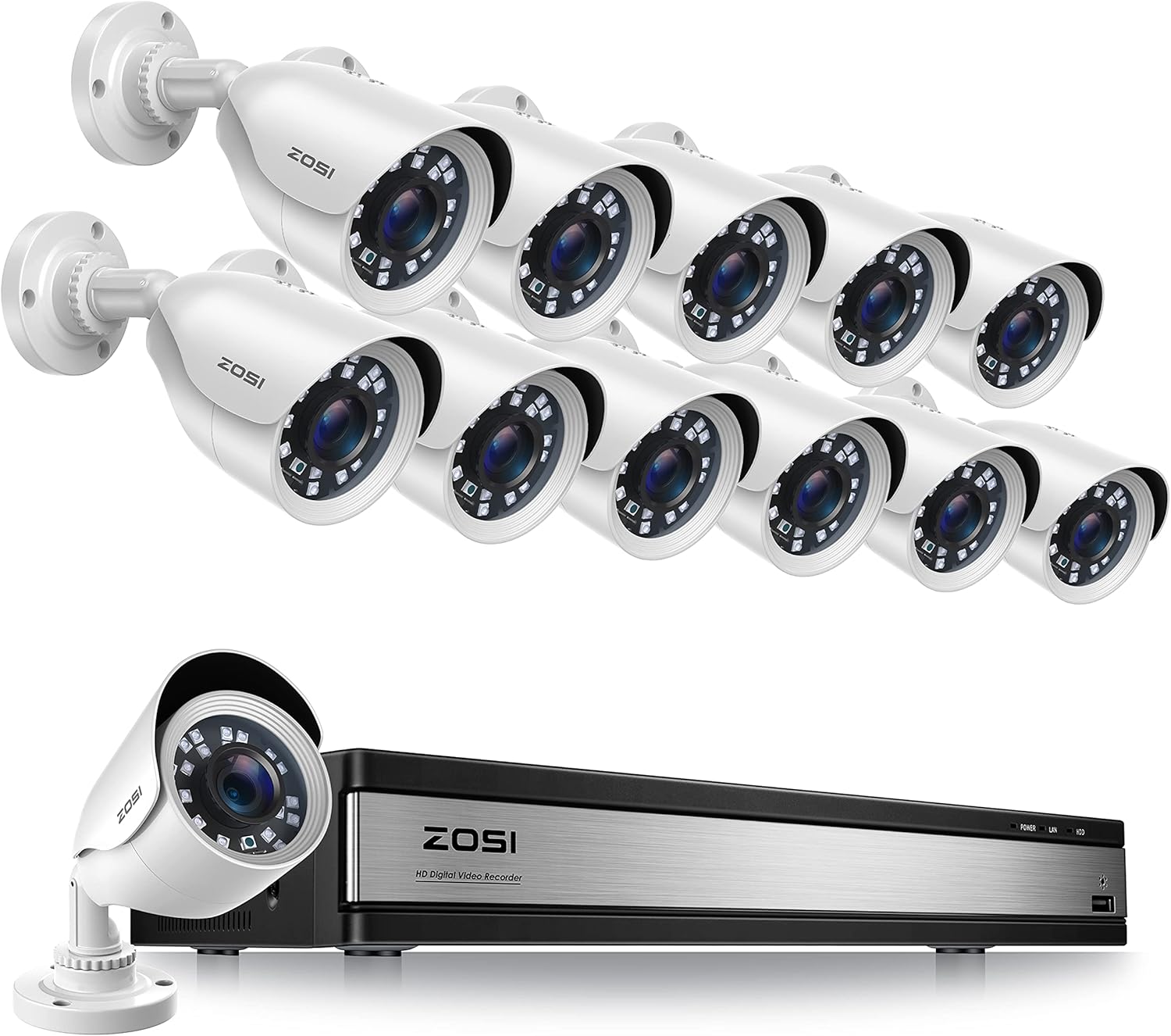 16 Channel 4TB Security Camera System with 12 x 1080p Outdoor Indoor Camera N63177