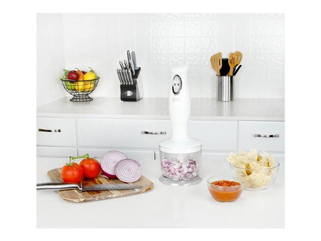 White Combi Mixer with Mixing Cup, Chopper & Whisk P85889