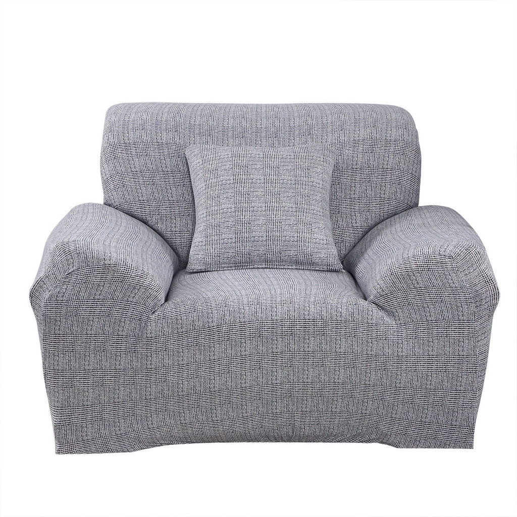 Gray Printed Stretch Sofa Cover Armchair Slipcover W122