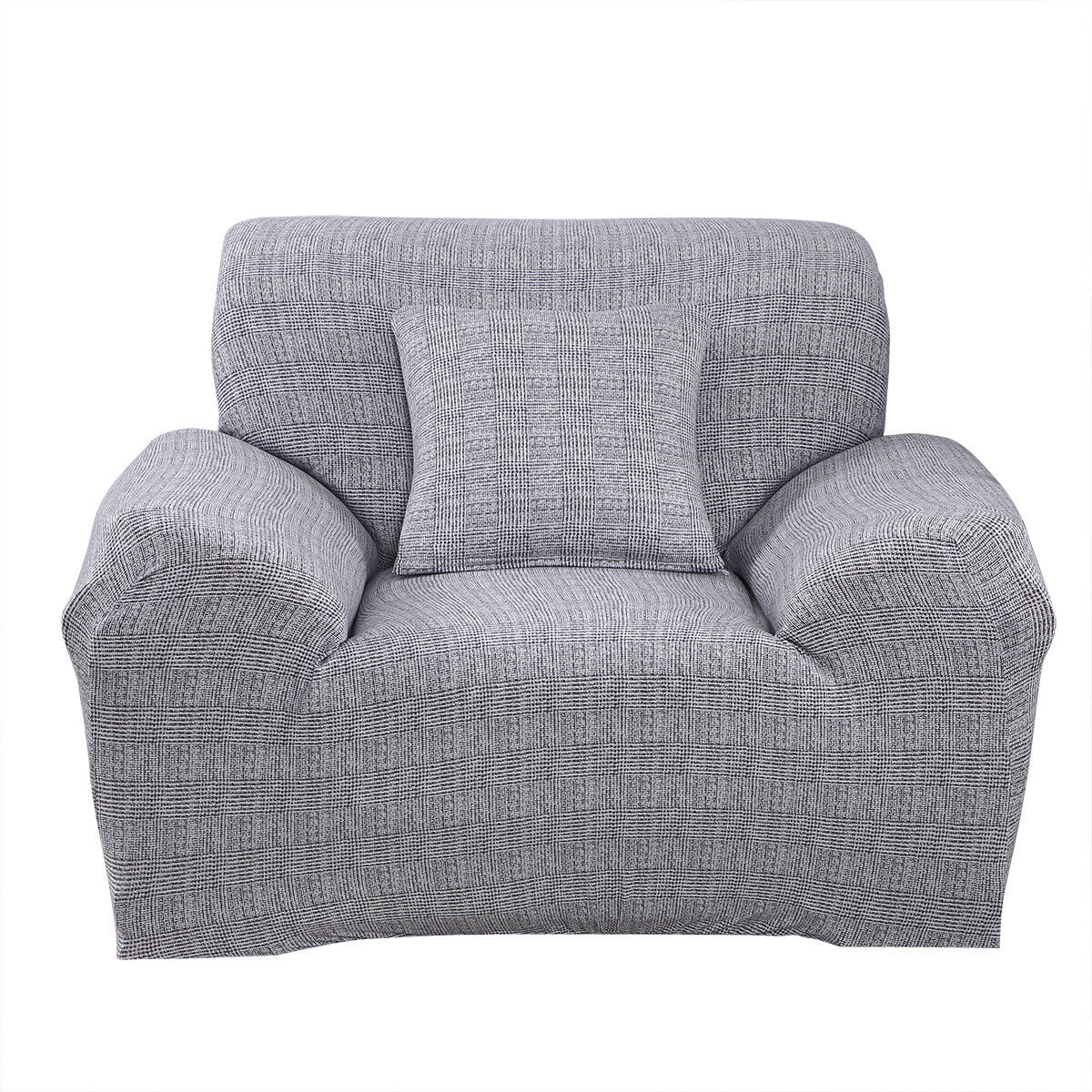 Gray Printed Stretch Sofa Cover Armchair Slipcover W122