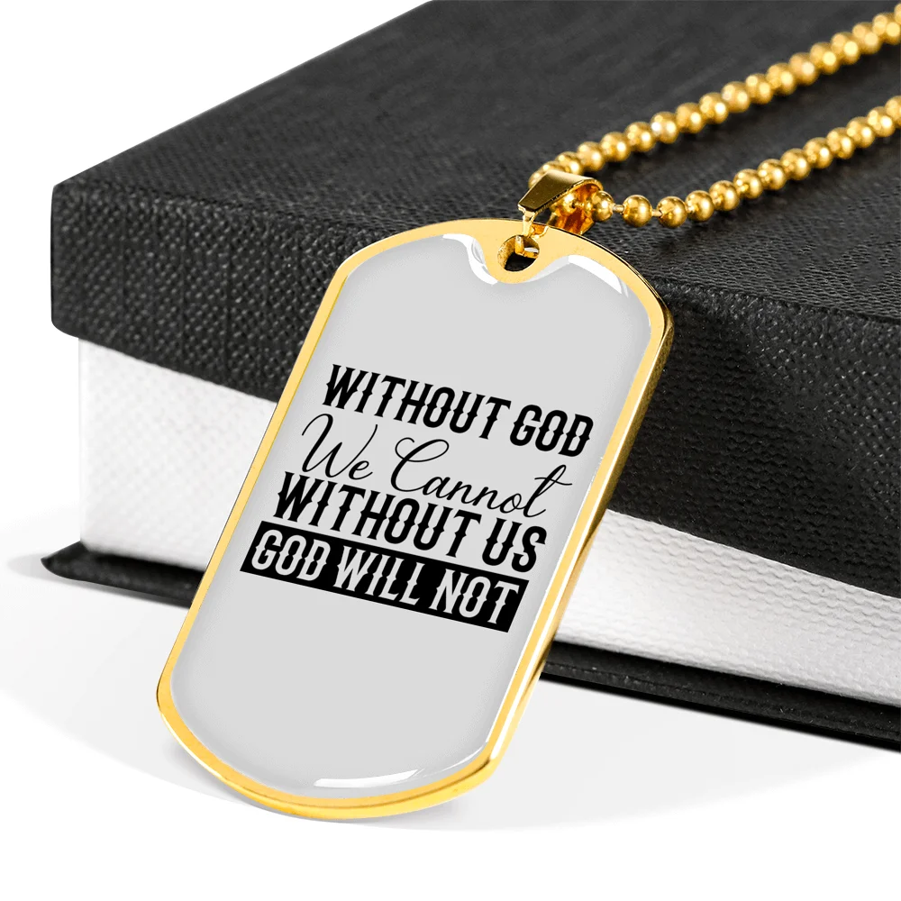 Christian Necklace Stainless Steel Dog Tag 24" Chain B174265