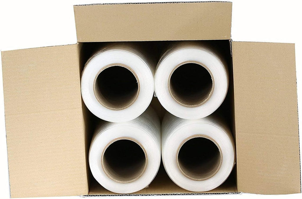 4 Rolls 15" x 1500 Ft Clear Stretch Wrap, 55 Gauge F545322