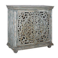 Mango Wood Carved 2 Door Cabinet Y783