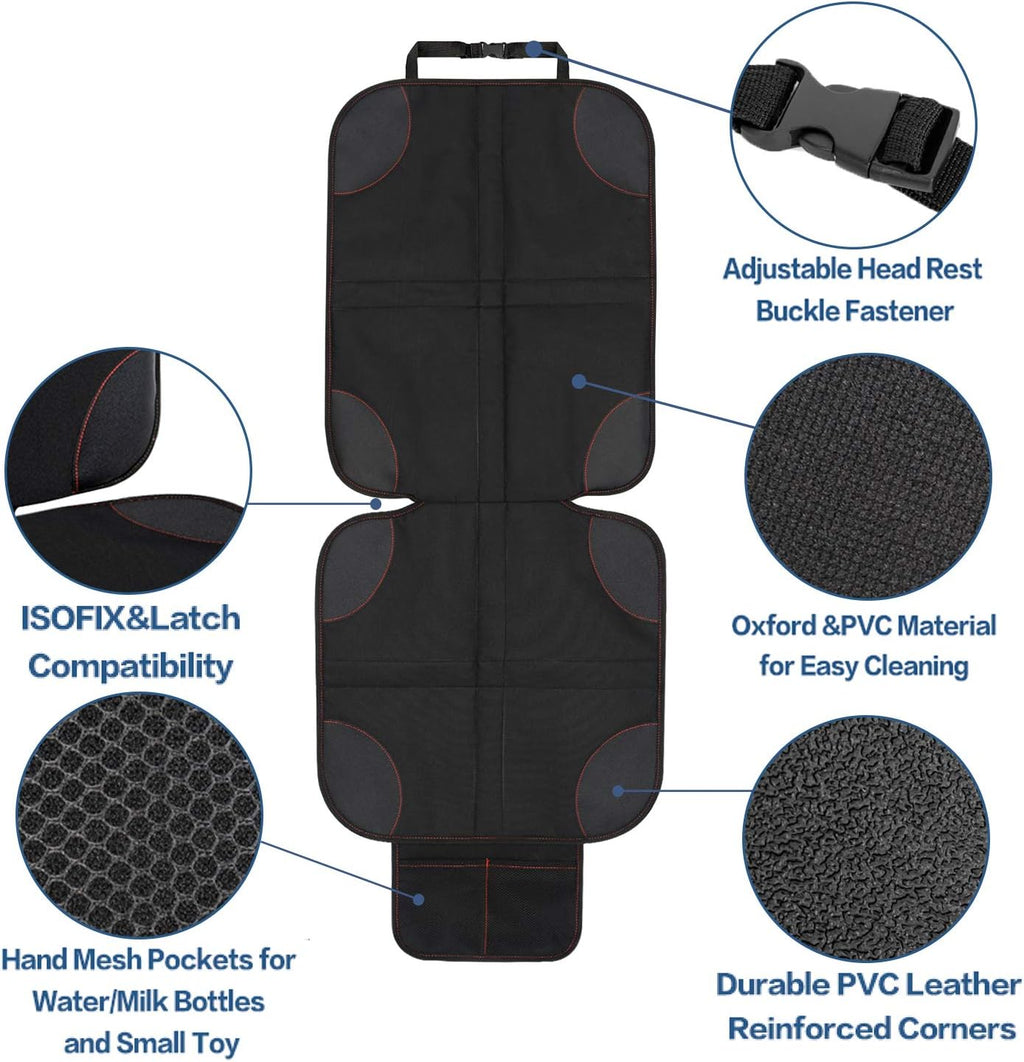 4PCS Car Seat Protector Set Tablet Holder Kick Mat Cover Backseat Organizer I6497