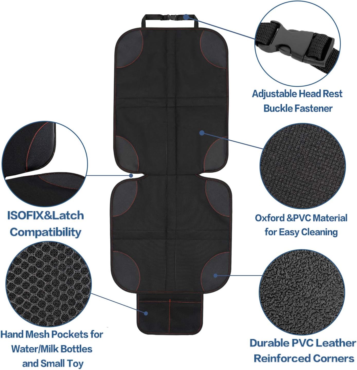 4PCS Car Seat Protector Set Tablet Holder Kick Mat Cover Backseat Organizer I6497