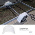 Pair of Single Axle Trailer Fenders 13" Wheels Tires Top Step Skirt Boat I3055