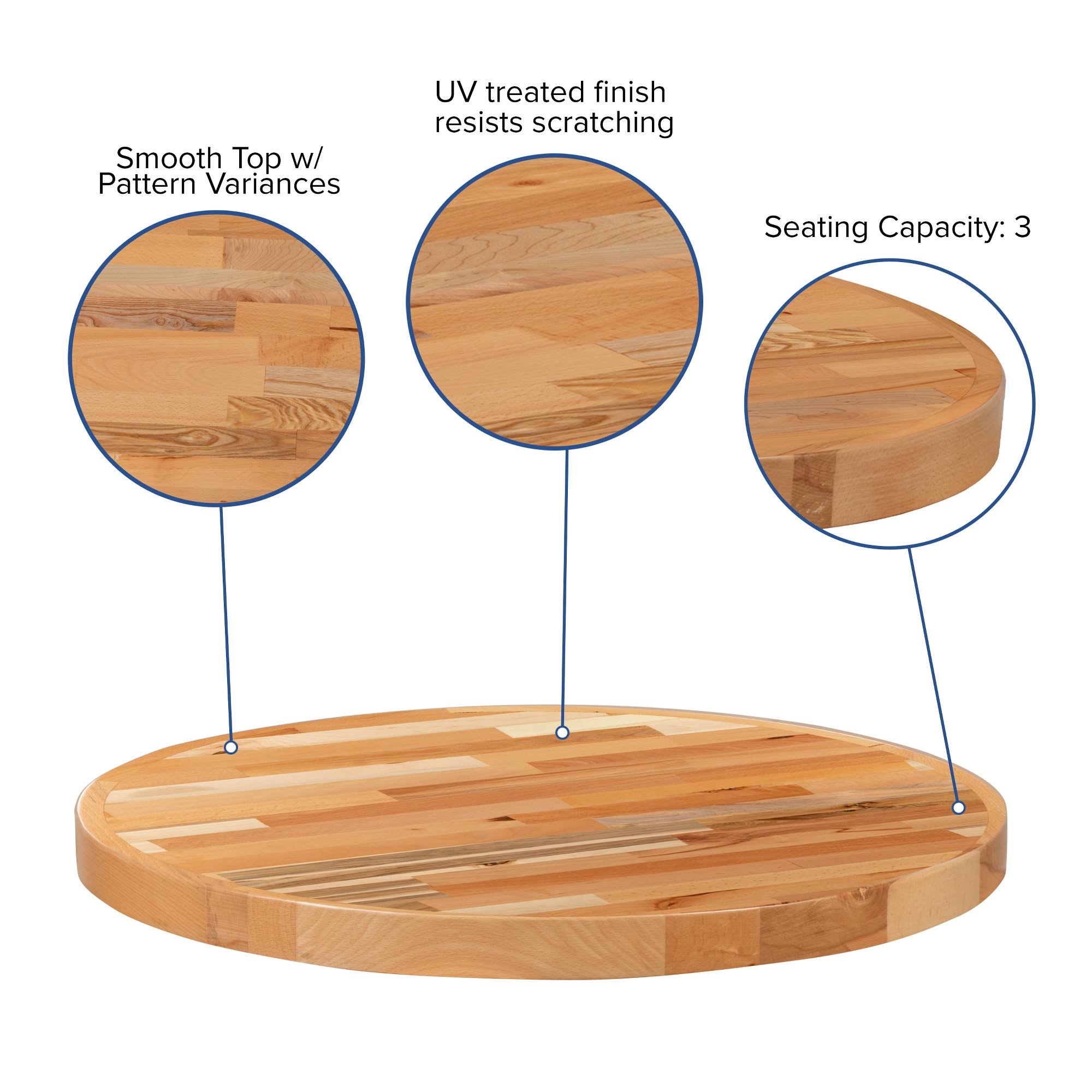 30x22 Round Butcher Block Table Top D411568