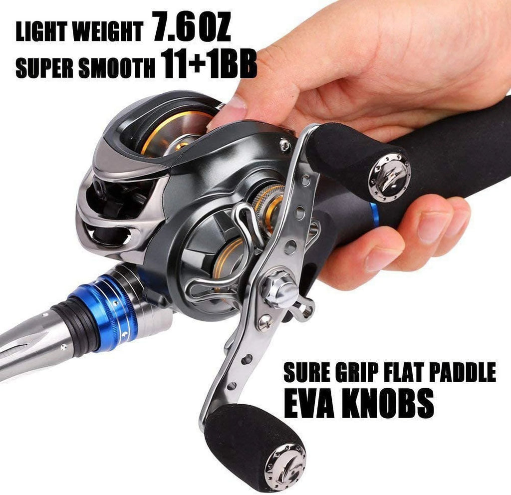 Low Profile Baitcasting Reel 11+1 Bearings 18LB Carbon Drag Fishing Reel Q4227