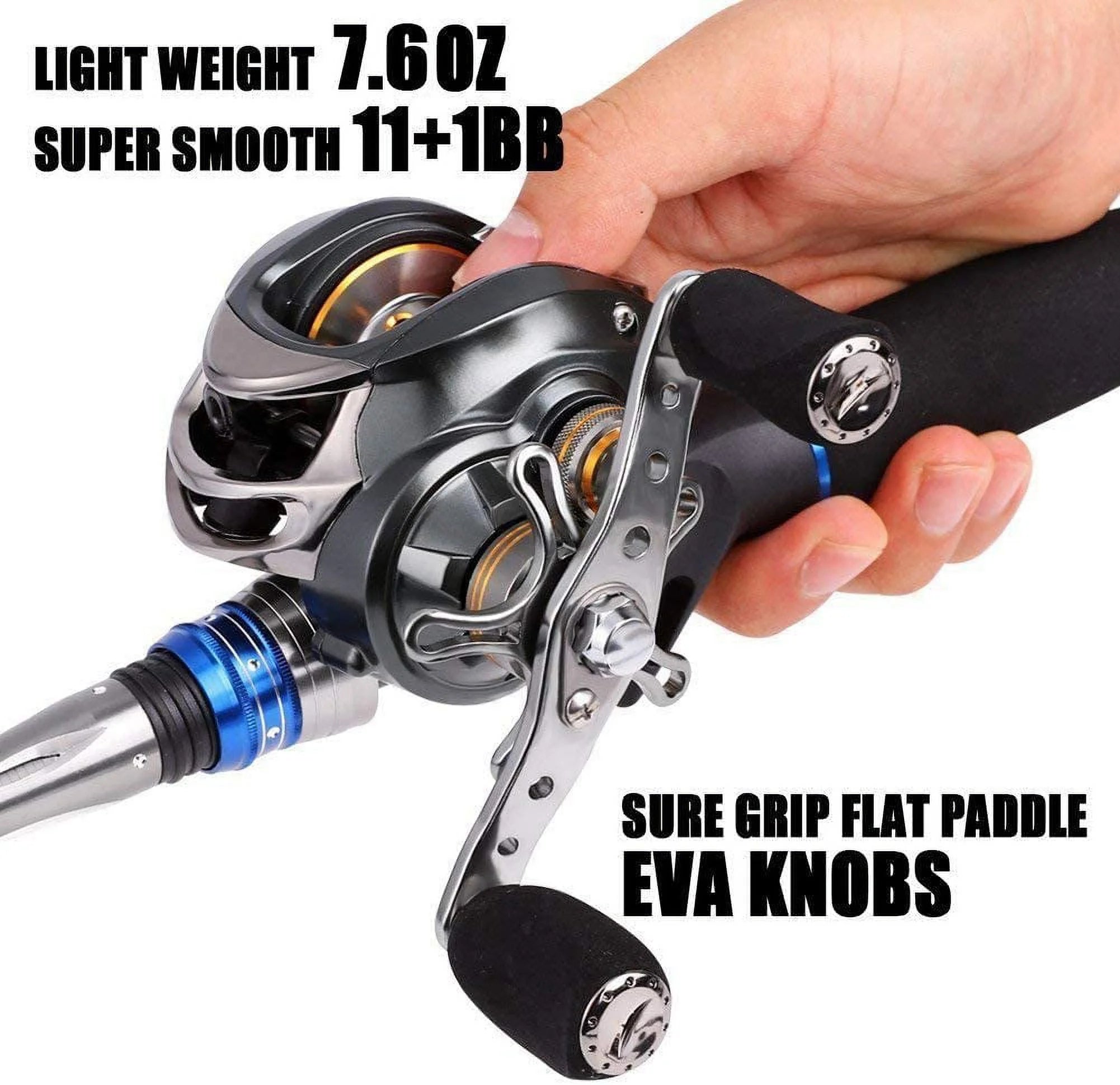 Low Profile Baitcasting Reel 11+1 Bearings 18LB Carbon Drag Fishing Reel Q4227