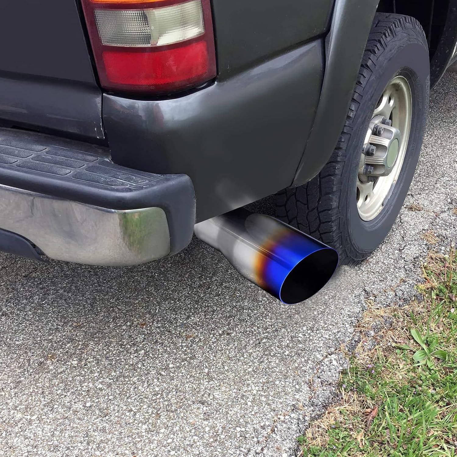 2.5 Inch Inlet Blue Burnt Stainless Steel Exhaust Tip, 2 Pack E8505
