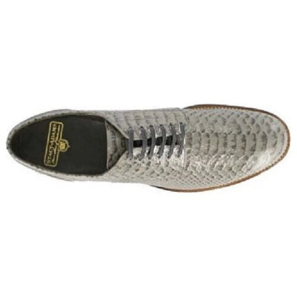 Gray Anaconda Print Leather Shoe C83290