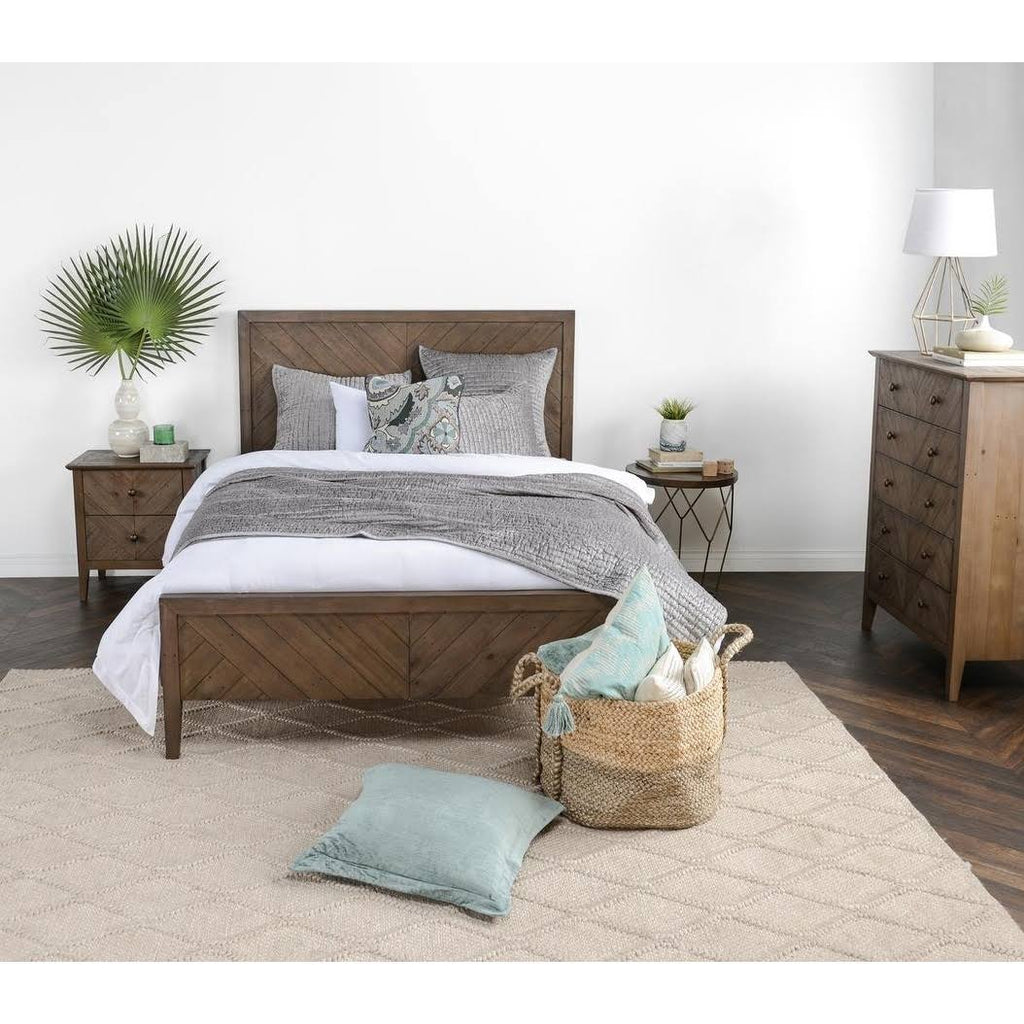 Reclaimed Pine 2-Drawer Nightstand B65771