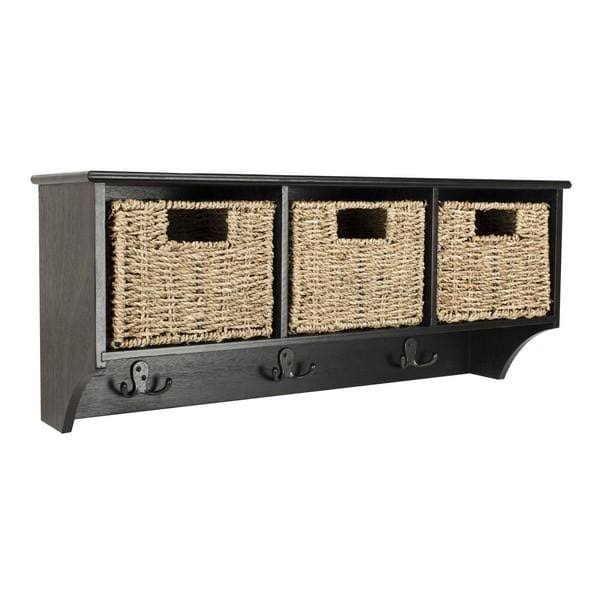 White Hanging 3 Basket Wall Rack E7056