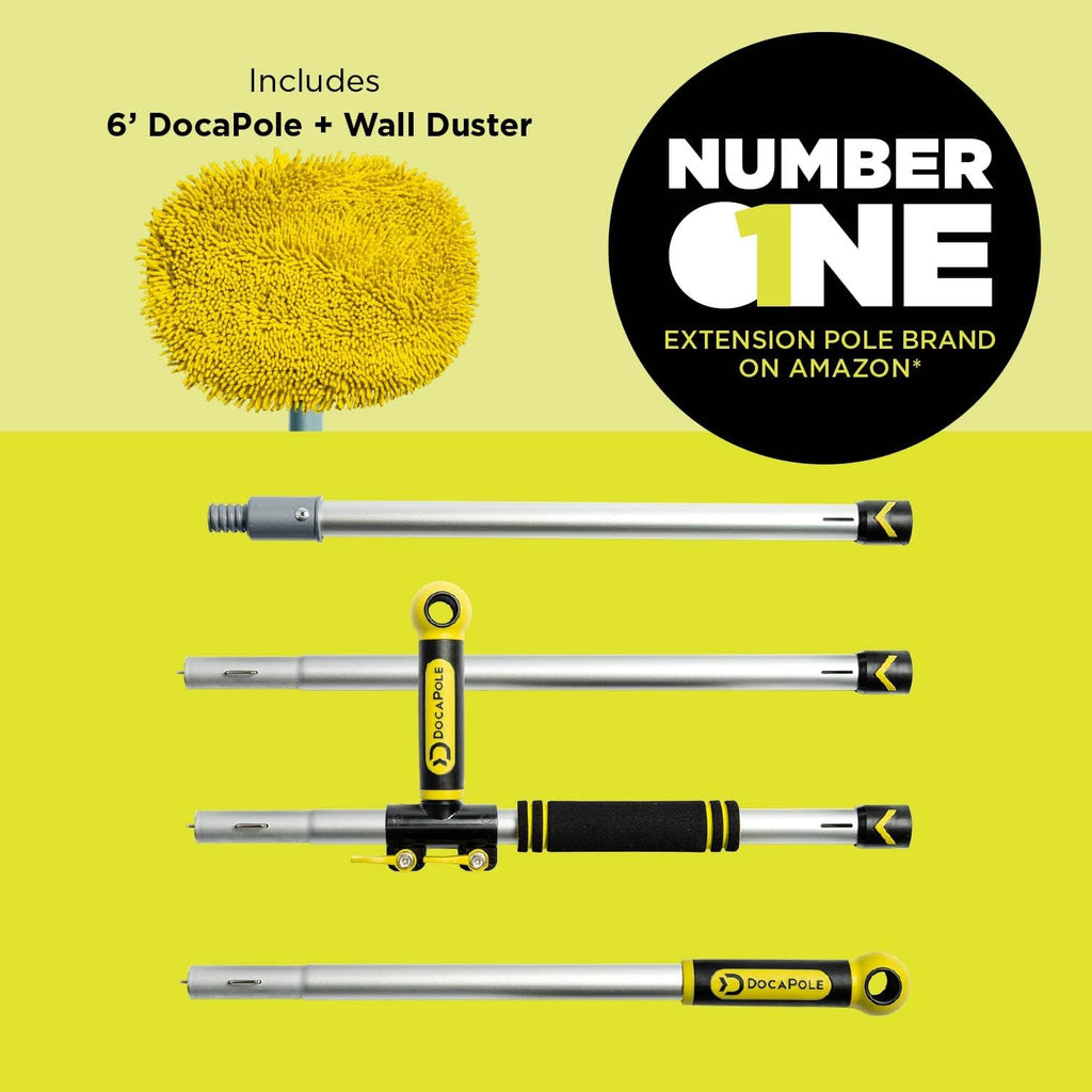 Wall Duster with 6-24 Foot Extension Pole and Chenille Microfiber Cleaning Head F1565