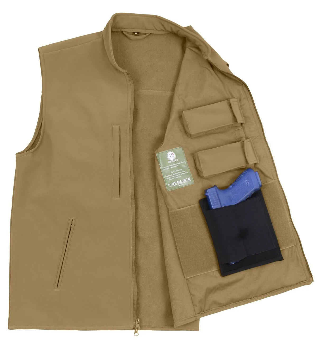 Olive Drab Concealed Carry Soft Shell Vest W8163