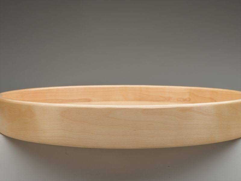 32x22 Natural Wood Kidney Lazy Susan Shelf J713