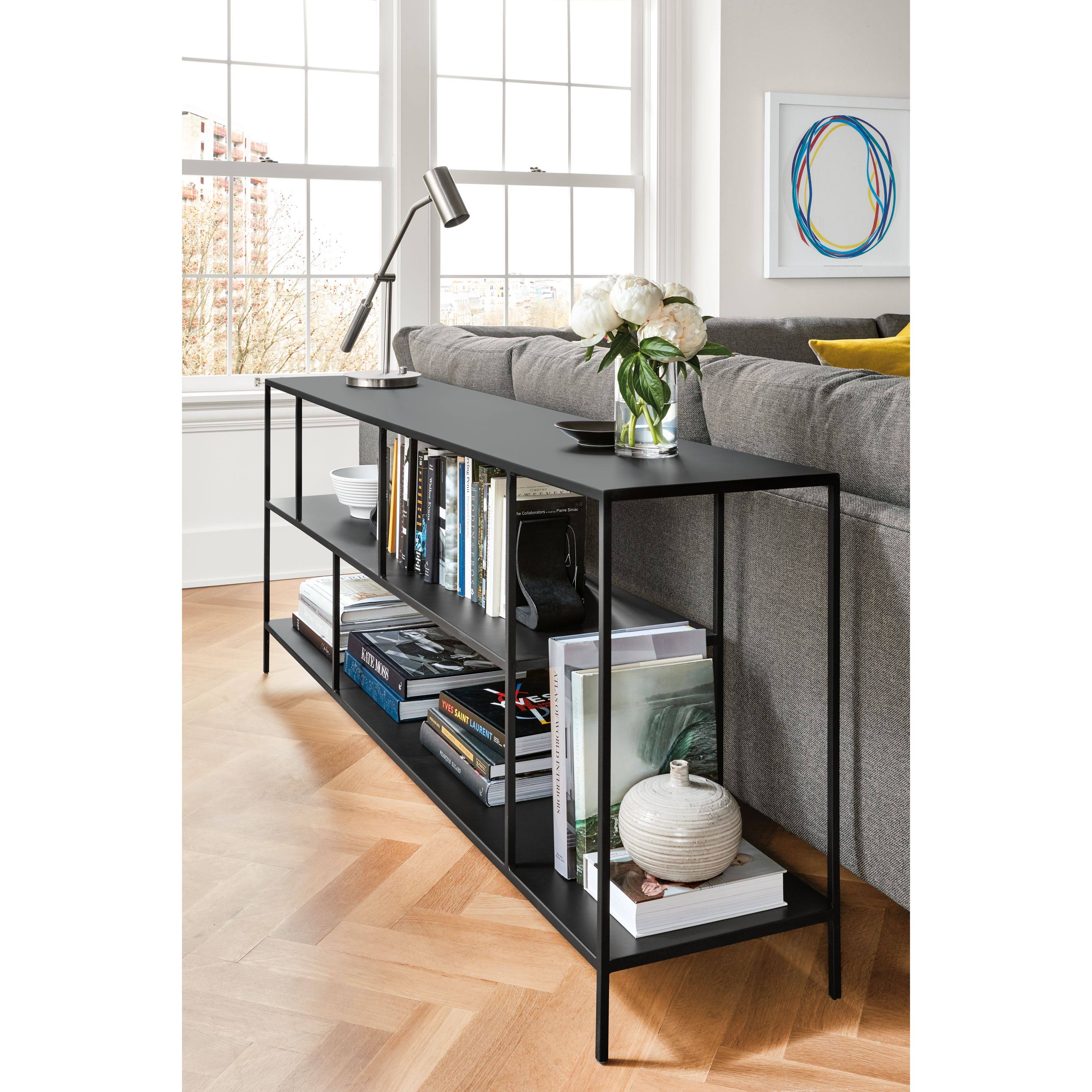 White Console Bookcase 15d 72w 29h L4904