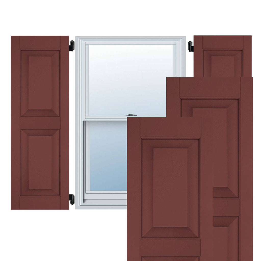 15 in. x 59 in. Real Wood Raised Panel Shutters Pair N611581