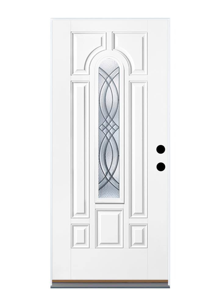 Fiberglass Center Arch Lite Left-Hand Inswing Unfinished Prehung Door S518