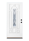 Fiberglass Center Arch Lite Left-Hand Inswing Unfinished Prehung Door S518