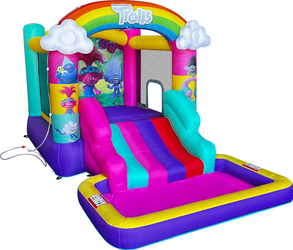 Inflatable Bounce House with Slide, Outdoor Waterslide with Pool, Heavy Duty Air Blower F91464