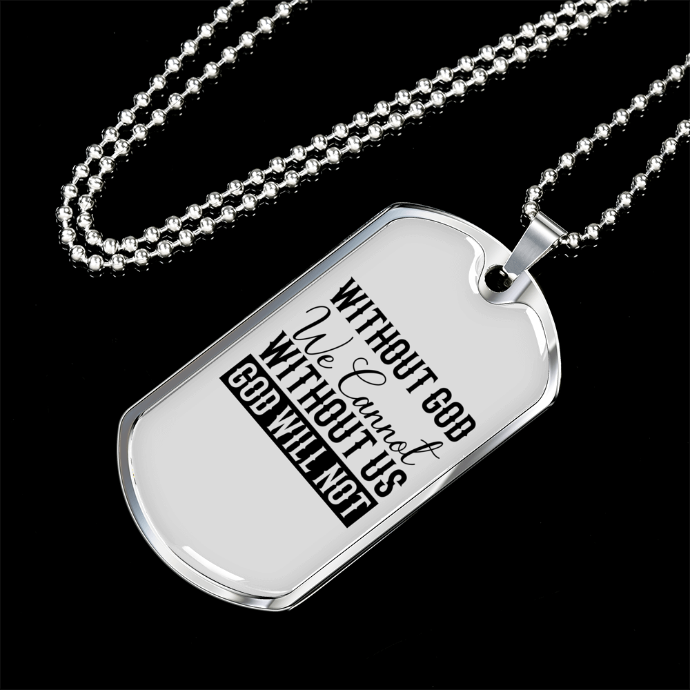 Christian Necklace Stainless Steel Dog Tag 24" Chain B174265