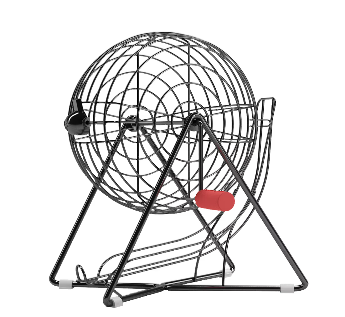 Black Steel Bingo Cage Z71856