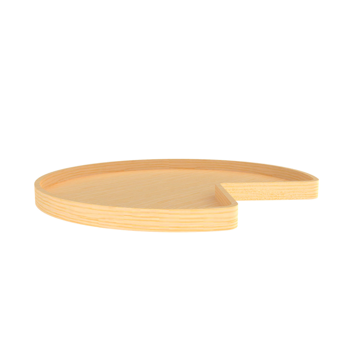 32x22 Natural Wood Kidney Lazy Susan Shelf J713