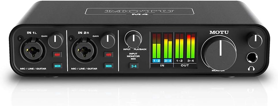 4x4 USB Audio Interface with Condenser Mic, Studio Monitor Headphones & XLR Cable Bundle X704237