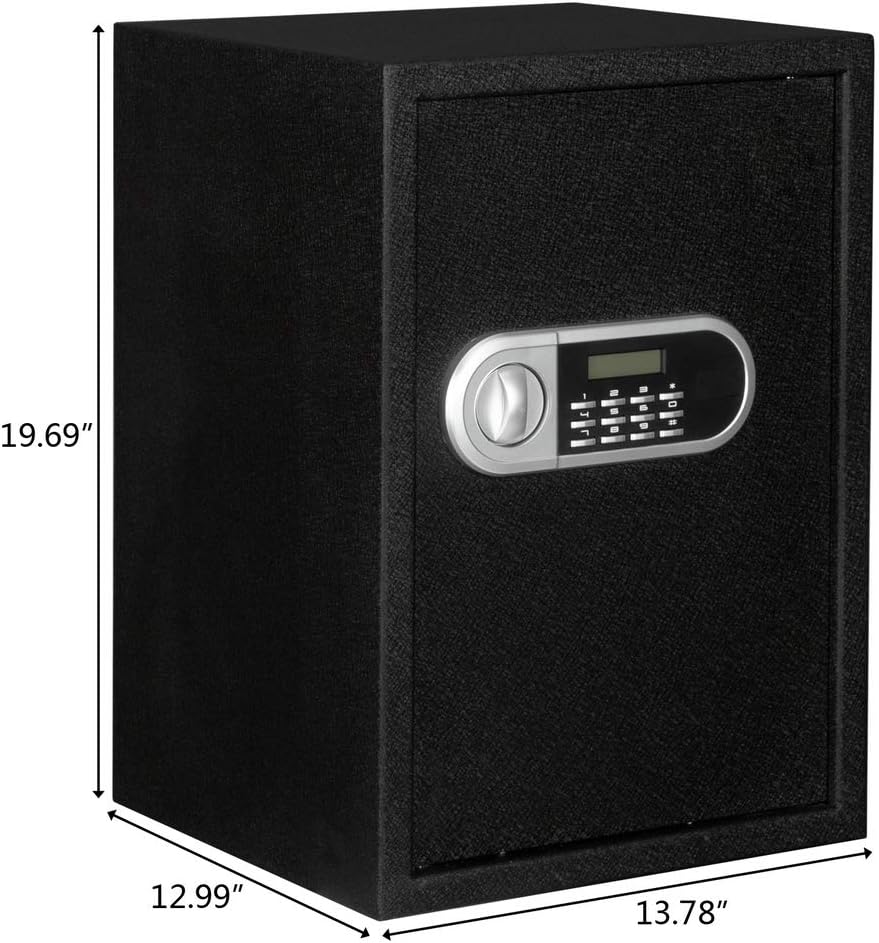 Large Steel Home Security Safe with Programmable Electronic Keypad, 1.8 Cubic Feet, Black N223957