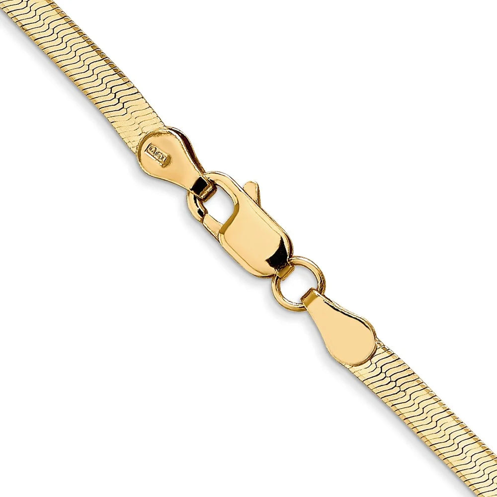 14k Yellow Gold 5mm Herringbone Chain Necklace 24inch K231211