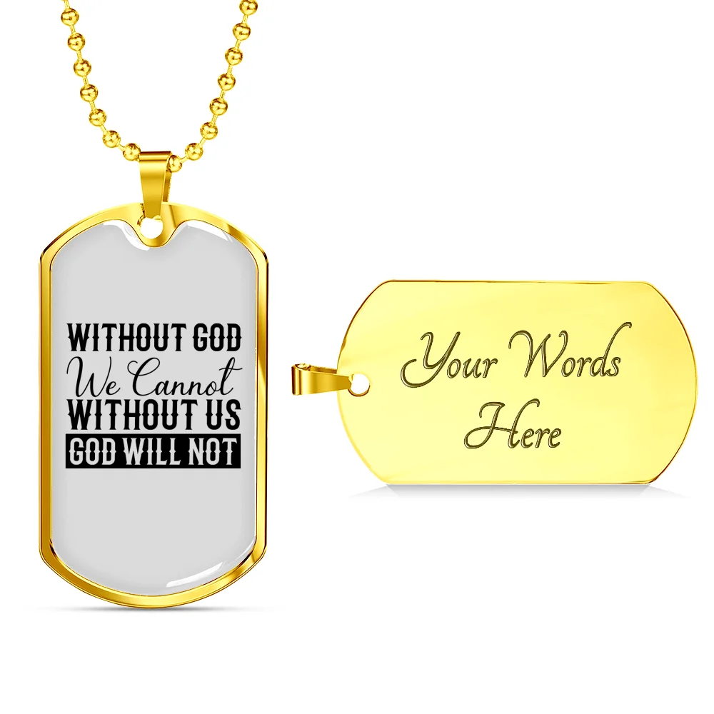 Christian Necklace Stainless Steel Dog Tag 24" Chain B174265