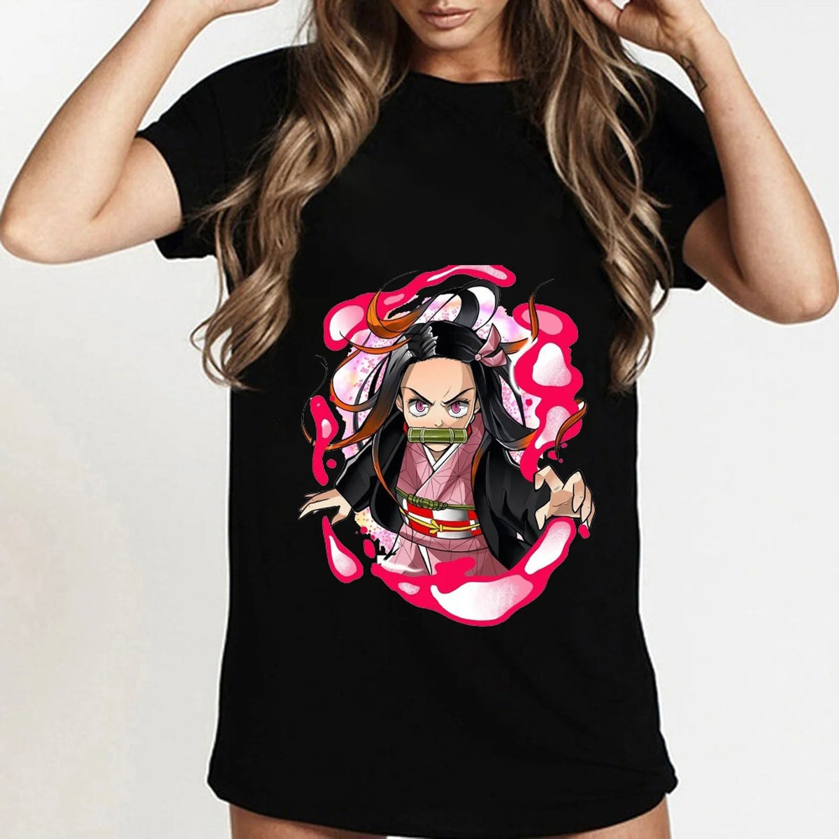Black XXL Printed Short Sleeve T-Shirt V7991