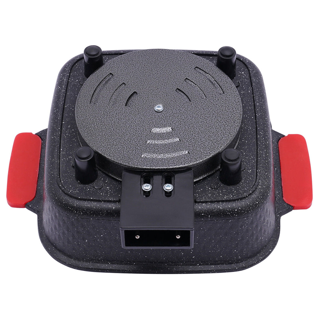 2 In 1 Electric Hotpot Pot with Grill Dual Indoor BBQ Black O107651