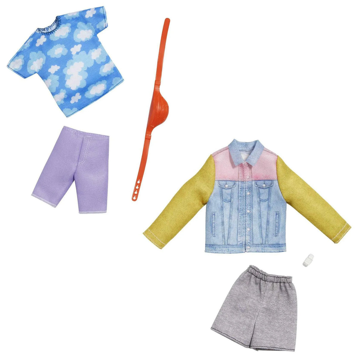 Barbie Fashion Pack Sporty Sleeves Shorts Long Sleeve Denim Jacket Z668558