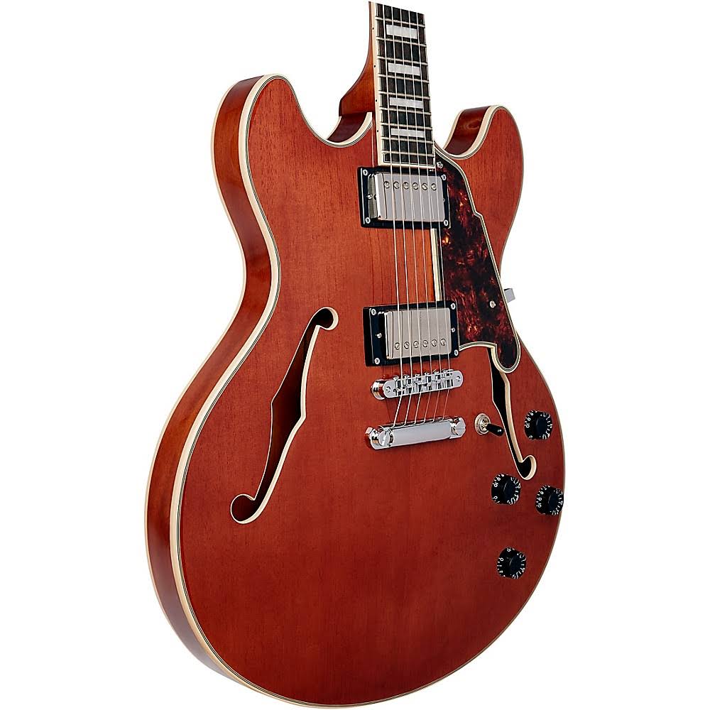 Semi-Hollow Electric Guitar with Seymour Duncan Humbuckers Walnut Stain B913025