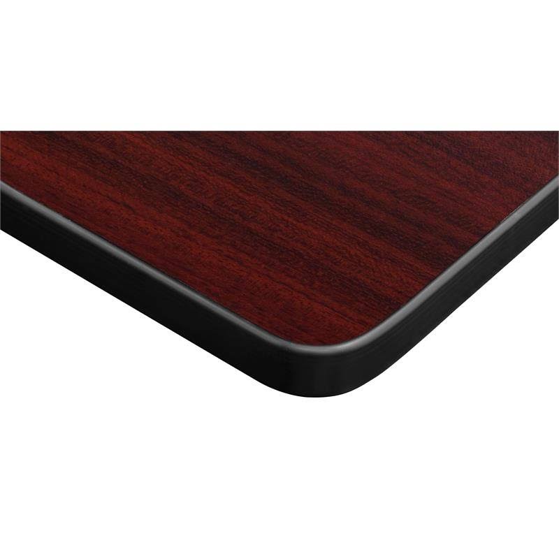 36x22 Square Platter Base Table Mahogany Chrome T991