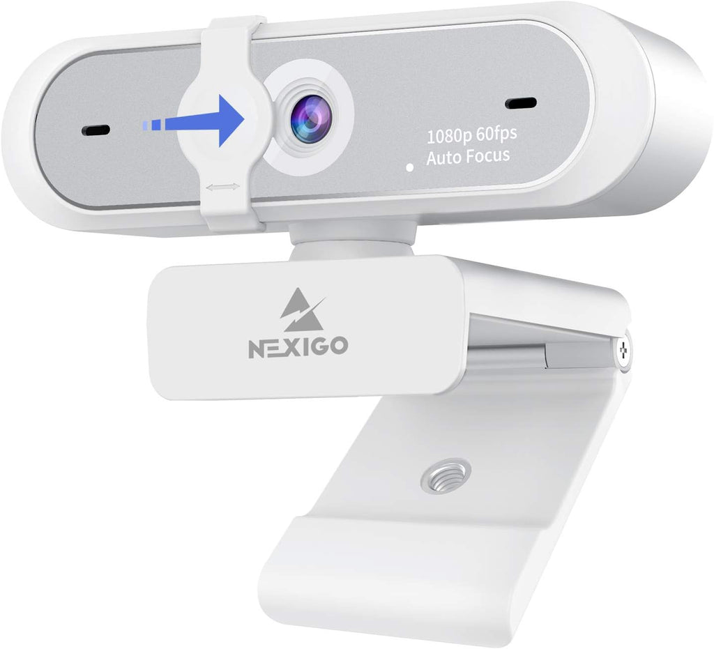1080P 60FPS Webcam with Dual Microphone & Cover, Autofocus, Pack of 2 B18693