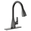 Matte Black Single-Handle Pull-Down Sprayer Kitchen Faucet J617