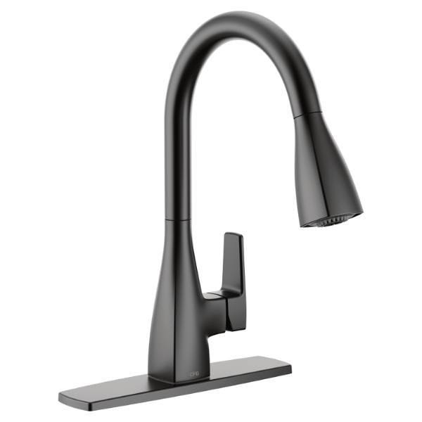 Matte Black Single-Handle Pull-Down Sprayer Kitchen Faucet J617