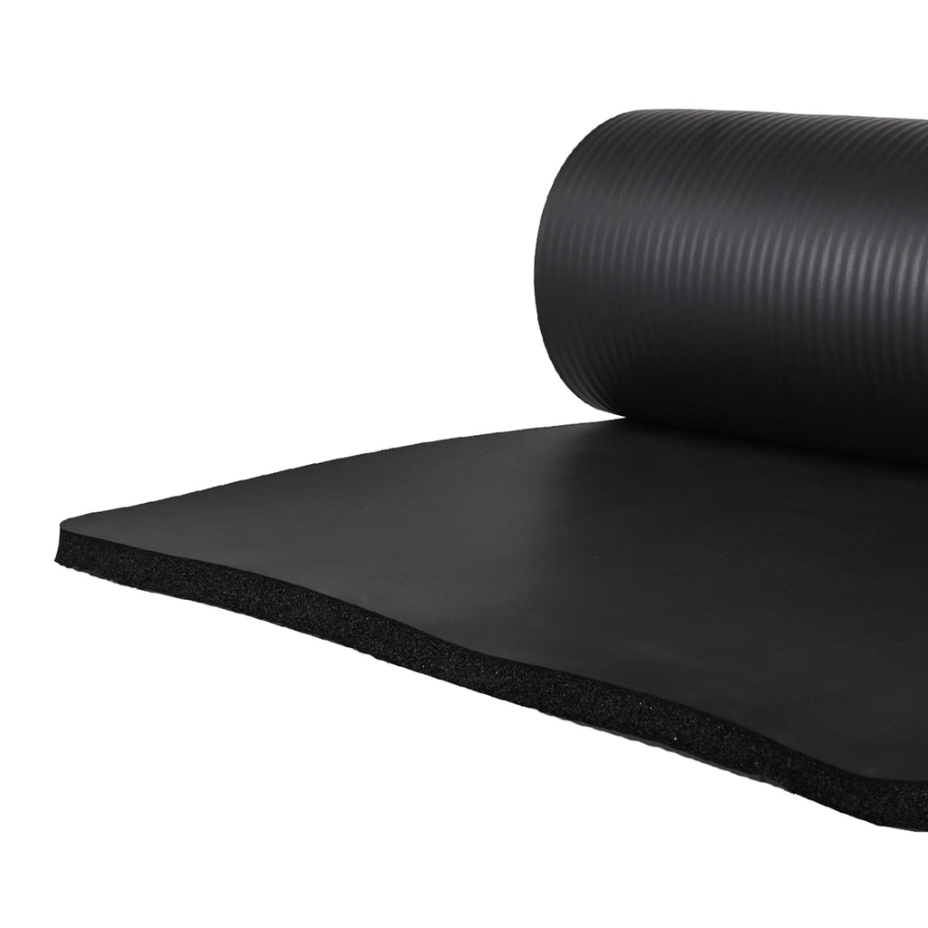 Black Extra Thick Yoga Mat with Carry Strap M702106
